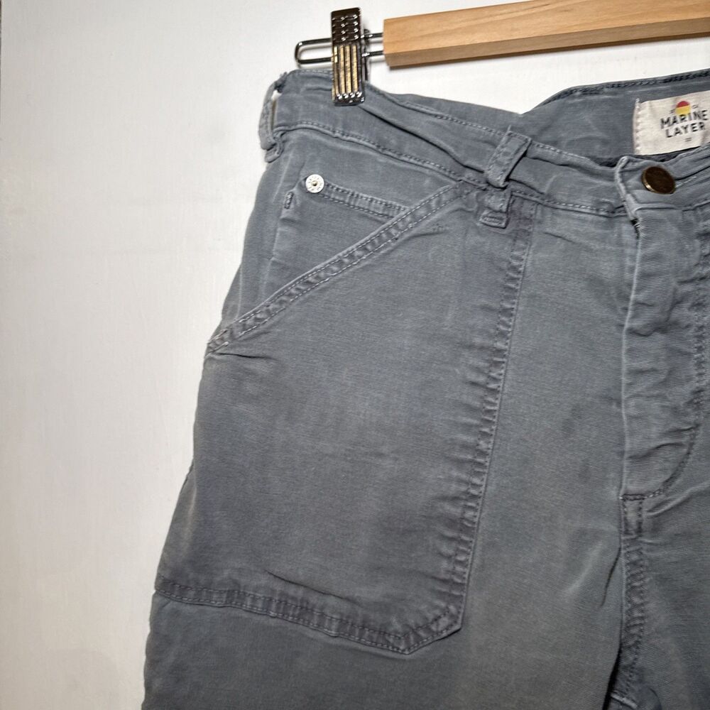 Marine Layer Breyer Utility Pants Cargo Work Green Relaxed Fit | Men's 32 - Picture 5 of 12